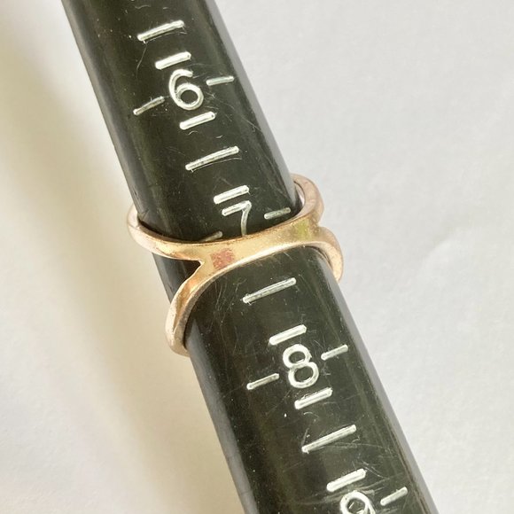 Rose Gold Cubic Zirconia Cocktail Ring Boho Art Deco Size 7 Plated Statement - Picture 5 of 12